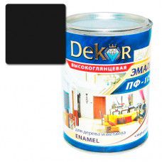 Эмаль ПФ-115 DEKOR 0.8 кг (черная)