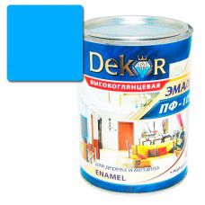 Эмаль ПФ-115 DEKOR 0.8 кг (голубая)