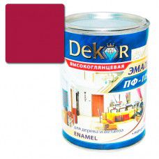 Эмаль ПФ-115 DEKOR 0.8 кг (вишневая)