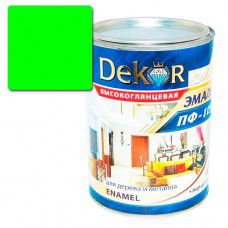 Эмаль ПФ-115 DEKOR 0.8 кг (ярко-зеленая)