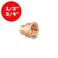 Переходник латунный 1/2"х3/4" внутренняя/наружная резьба