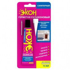 Герметик силиконовый санитарный Экон 75мл (прозрачный)